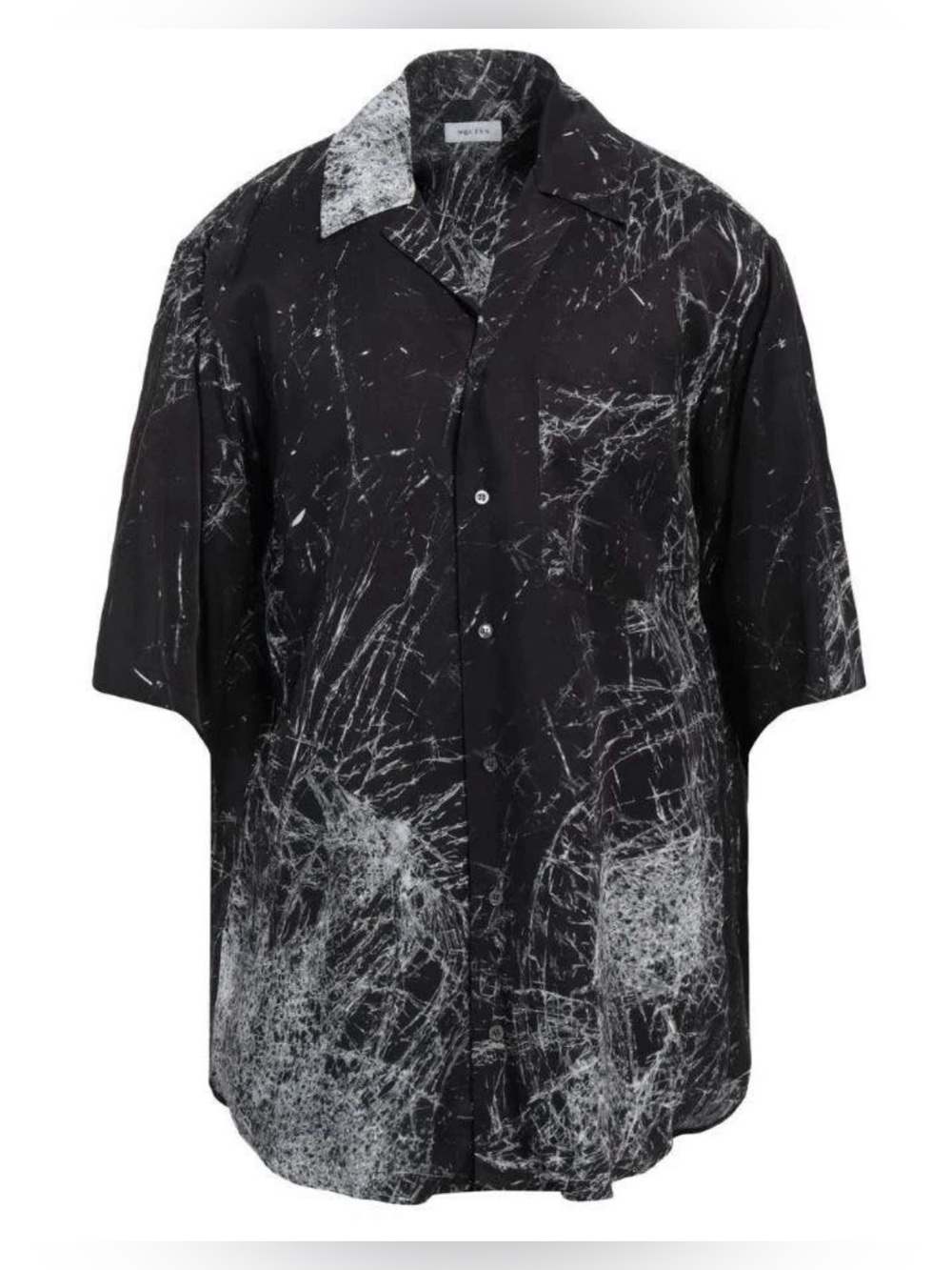 NEW ALEXANDER MCQUEEN BLACK MARBLE PATTERNED BUTTON DOWN SHIRT 16 OVERSIZED FIT